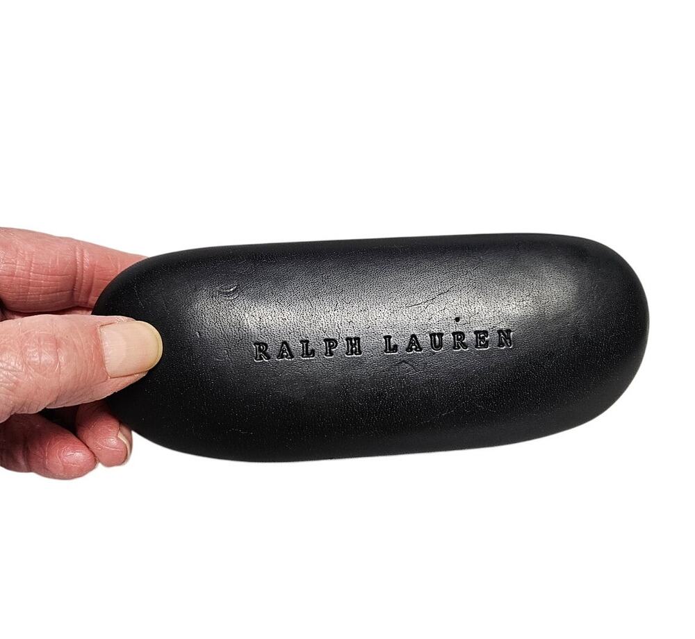 RALPH LAUREN Black Clamshell Hard Eyeglass Case Snap Closure
